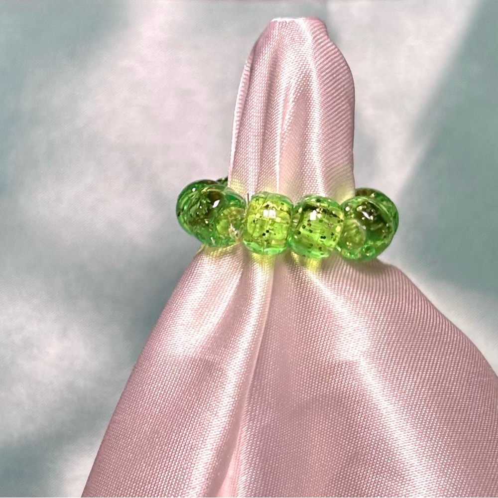 Green beaded ring